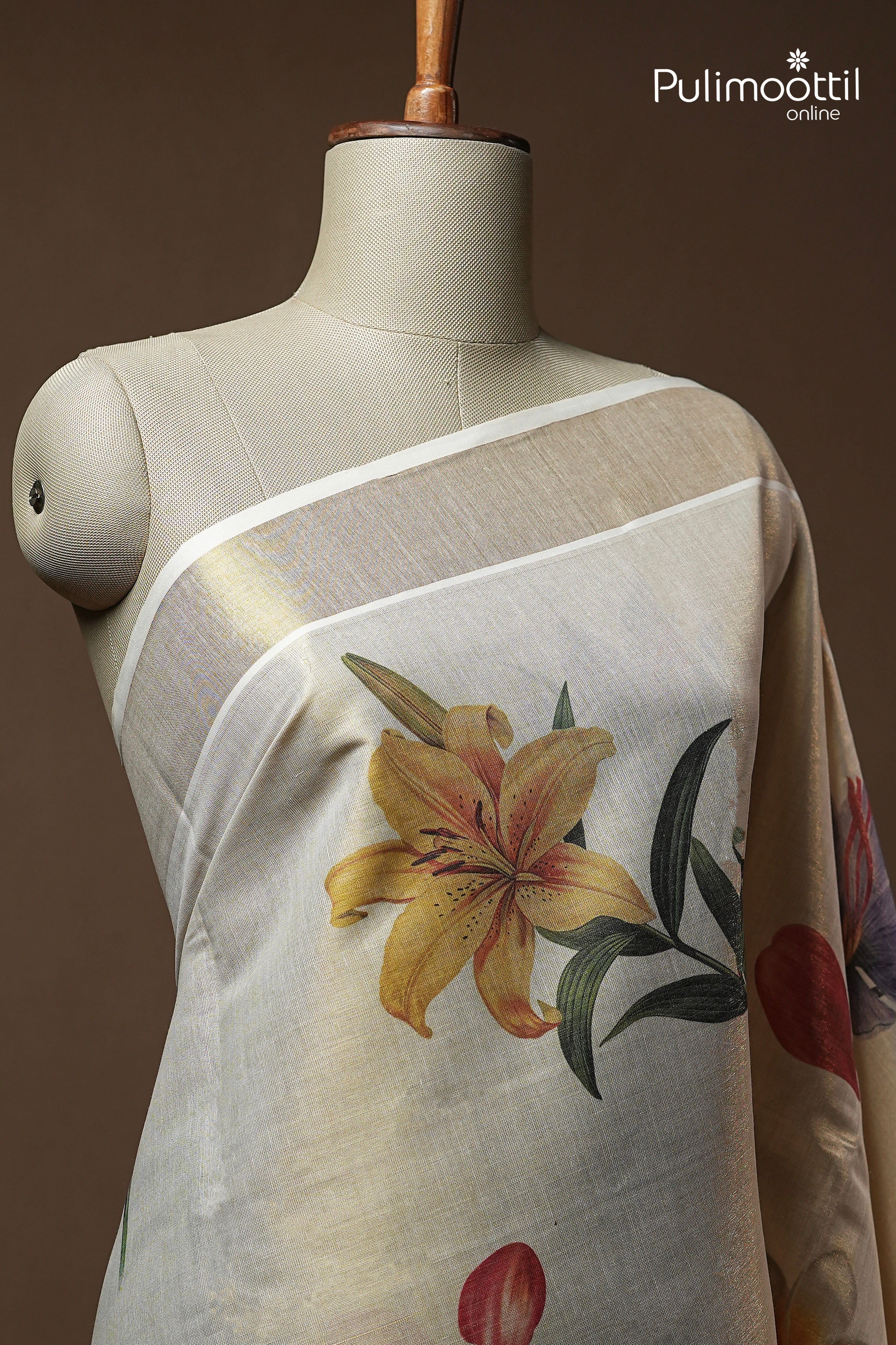 Kerala Traditional Golden Tissue Set Saree