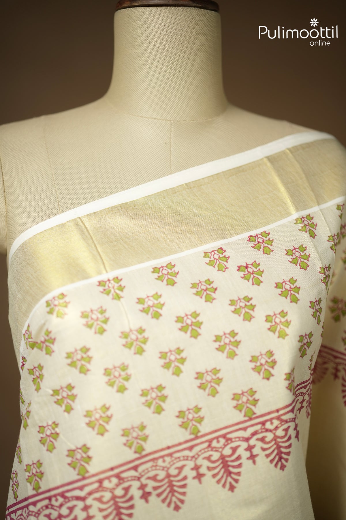 Kerala Traditional Golden Tissue Set Saree