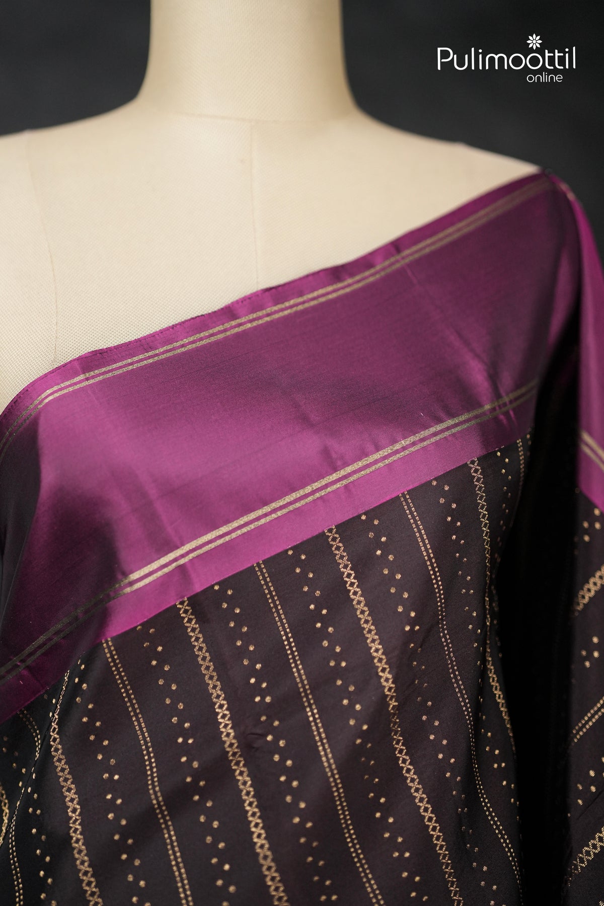 Dark Coffee Brown Colour Kanchipuram Soft Silk Saree