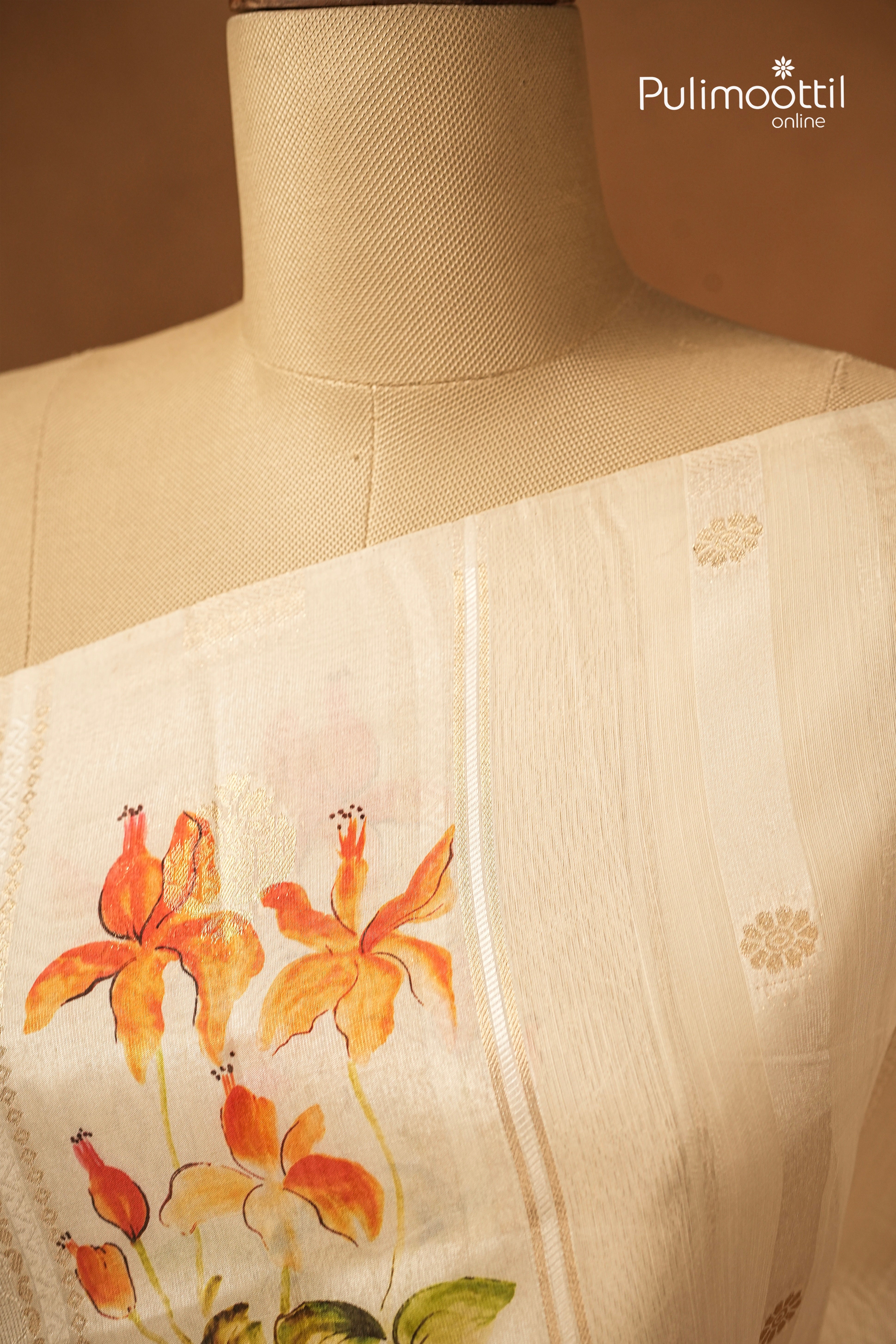 Offwhite Colour Organza Traditional Saree