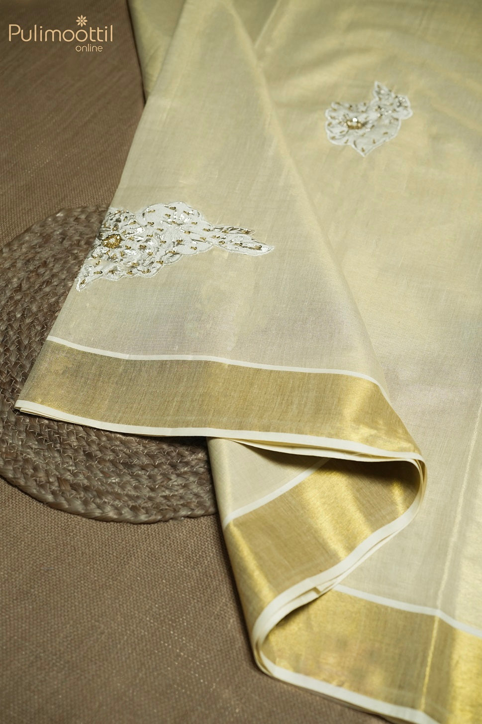 Kerala Traditional Golden Tissue Saree