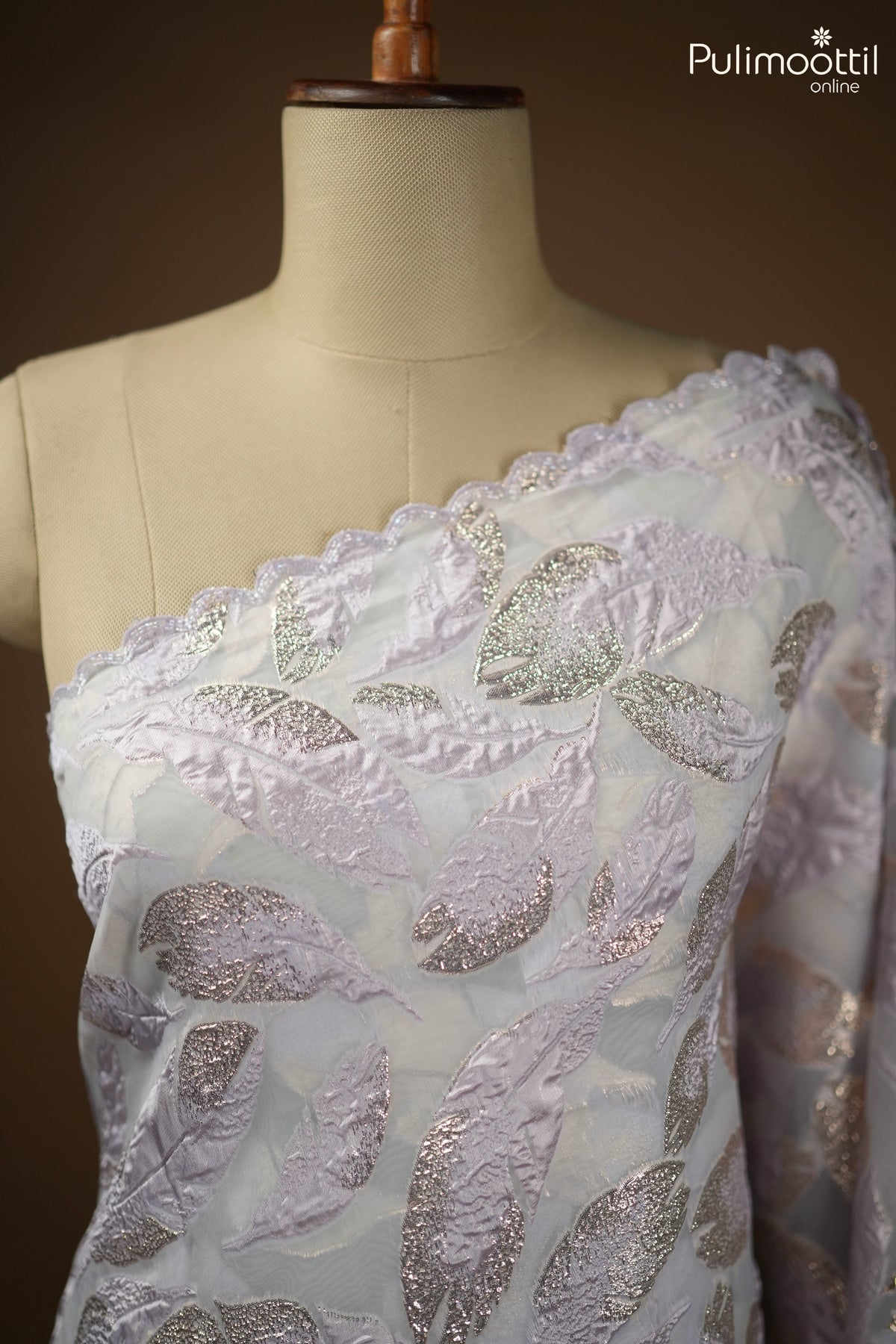 Lavender Colour Turkish Organza Designer Saree
