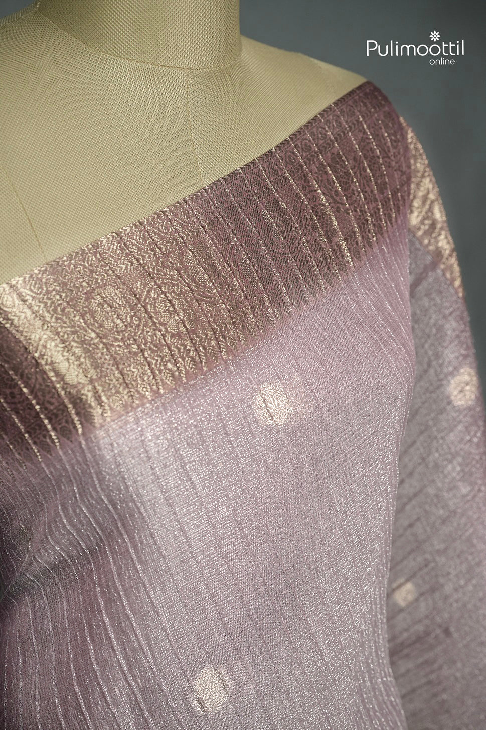 Onion Colour Semi Tissue Saree