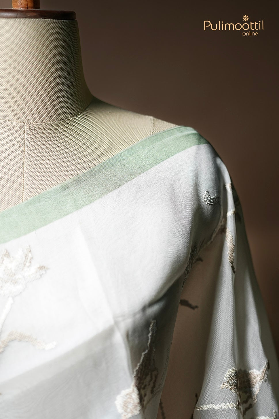 Off White Colour Cross Stitch Organza Fancy Saree
