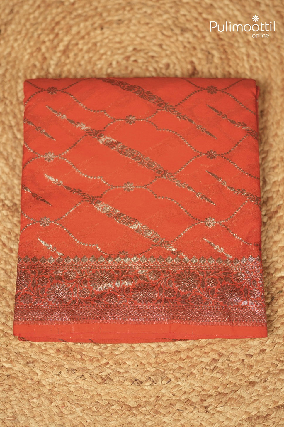 Orange Colour Banarasi Saree