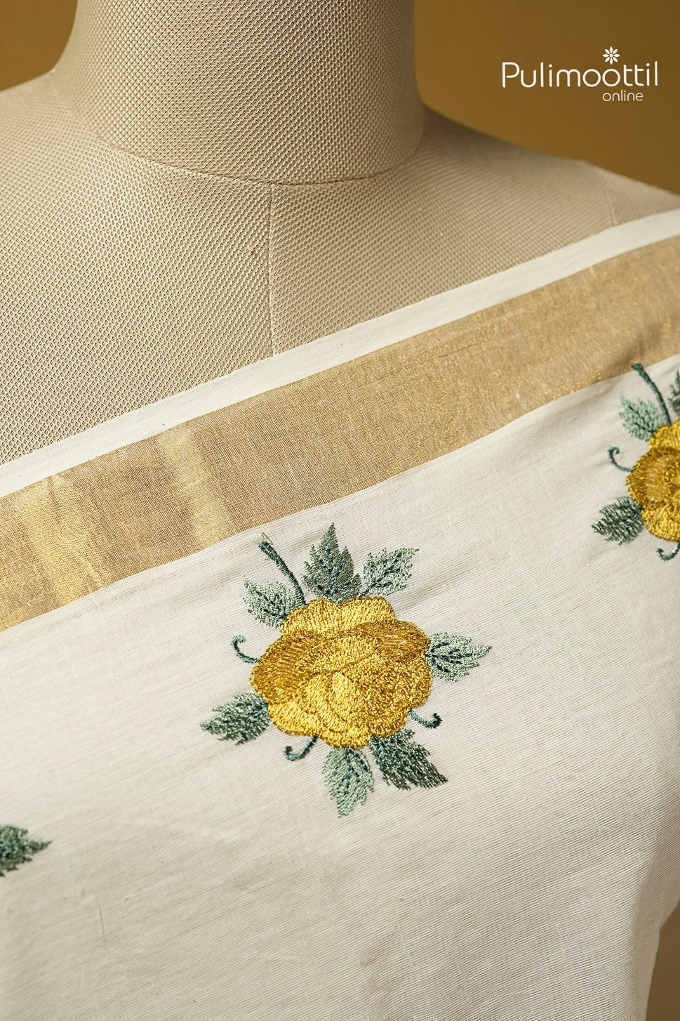 Offwhite Colour Kerala Traditional Cotton Set Saree