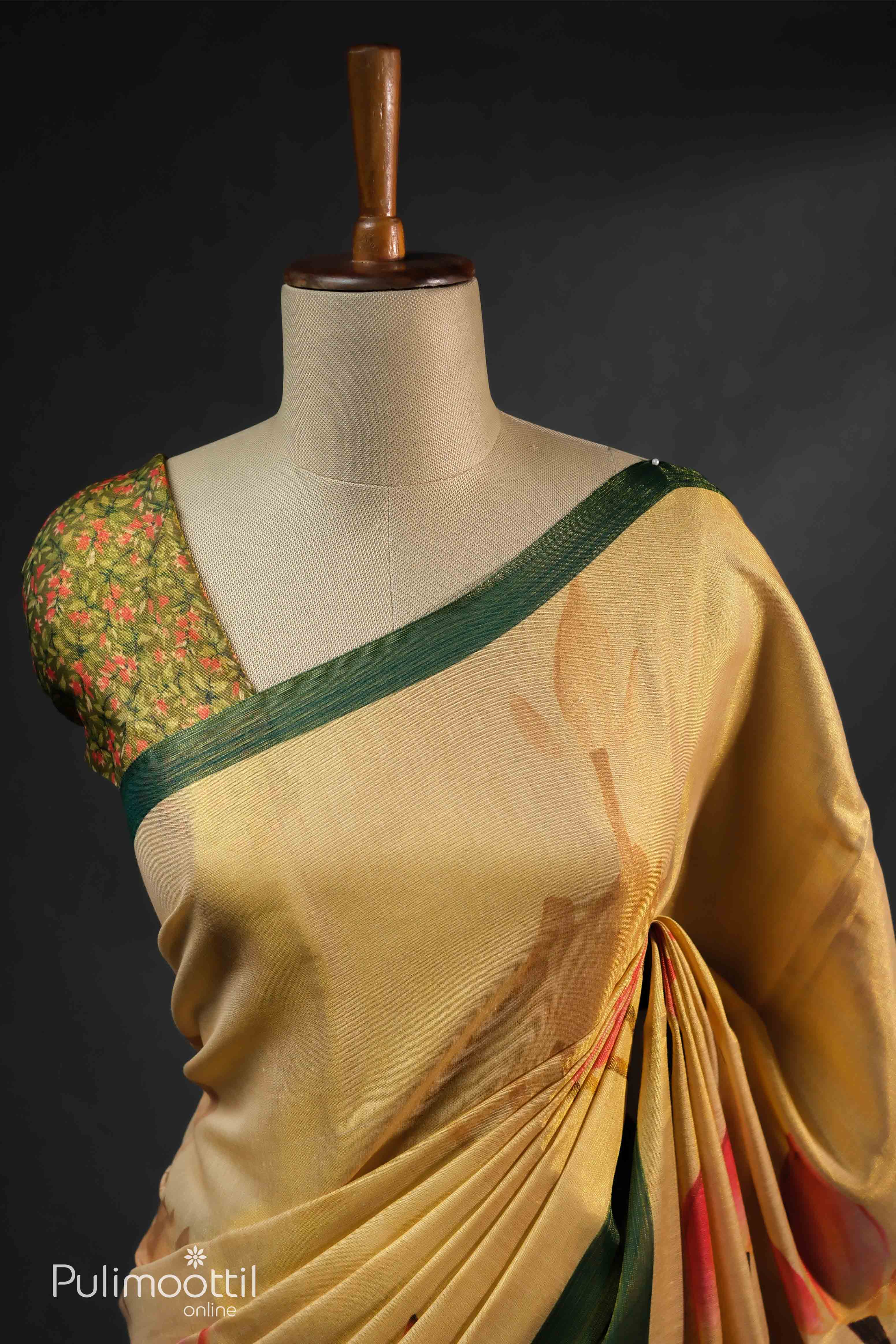 Golden Tissue Onam Kerala Set Saree