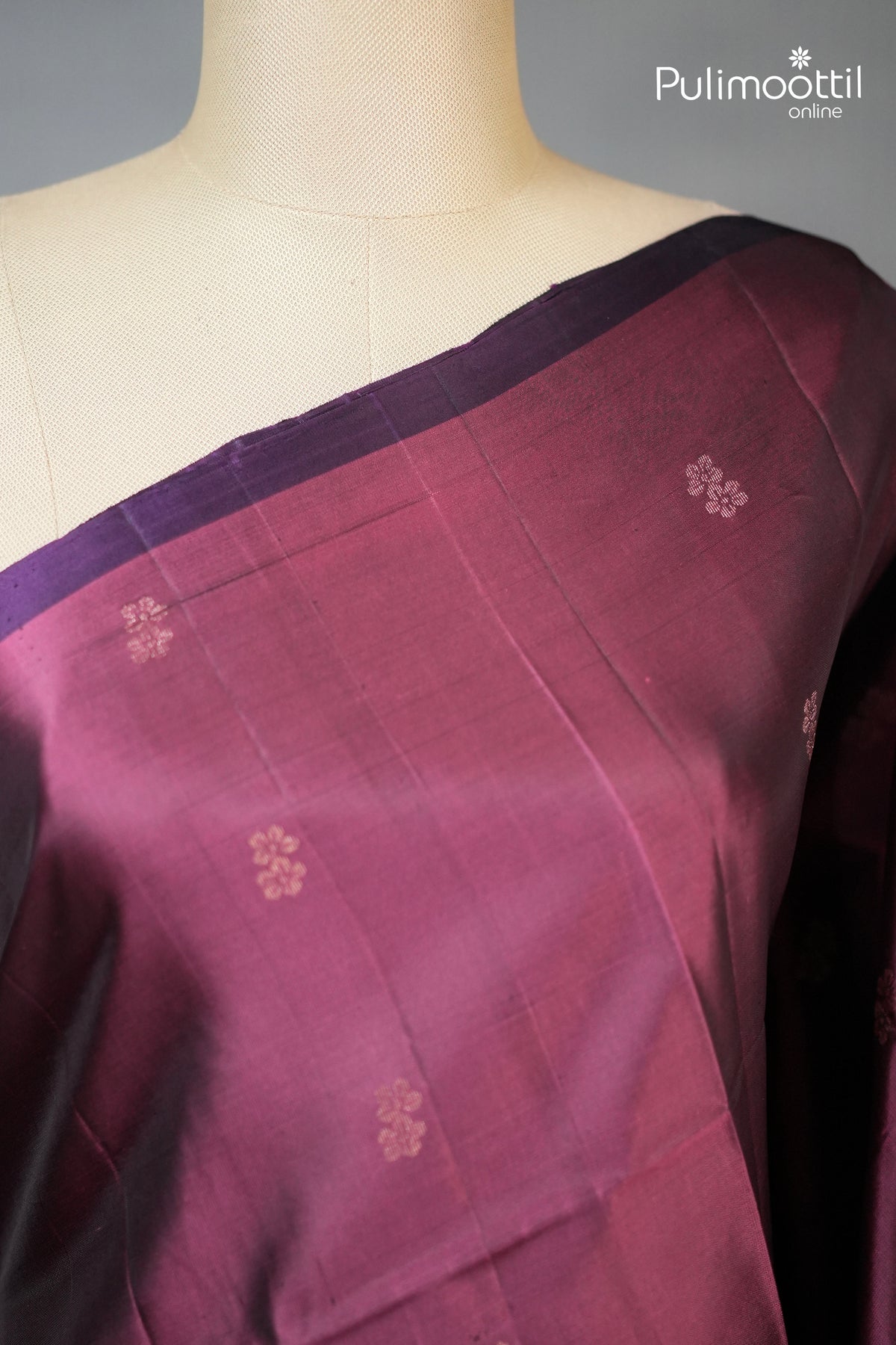 Burgundy Colour Kanchipuram Soft Silk Saree