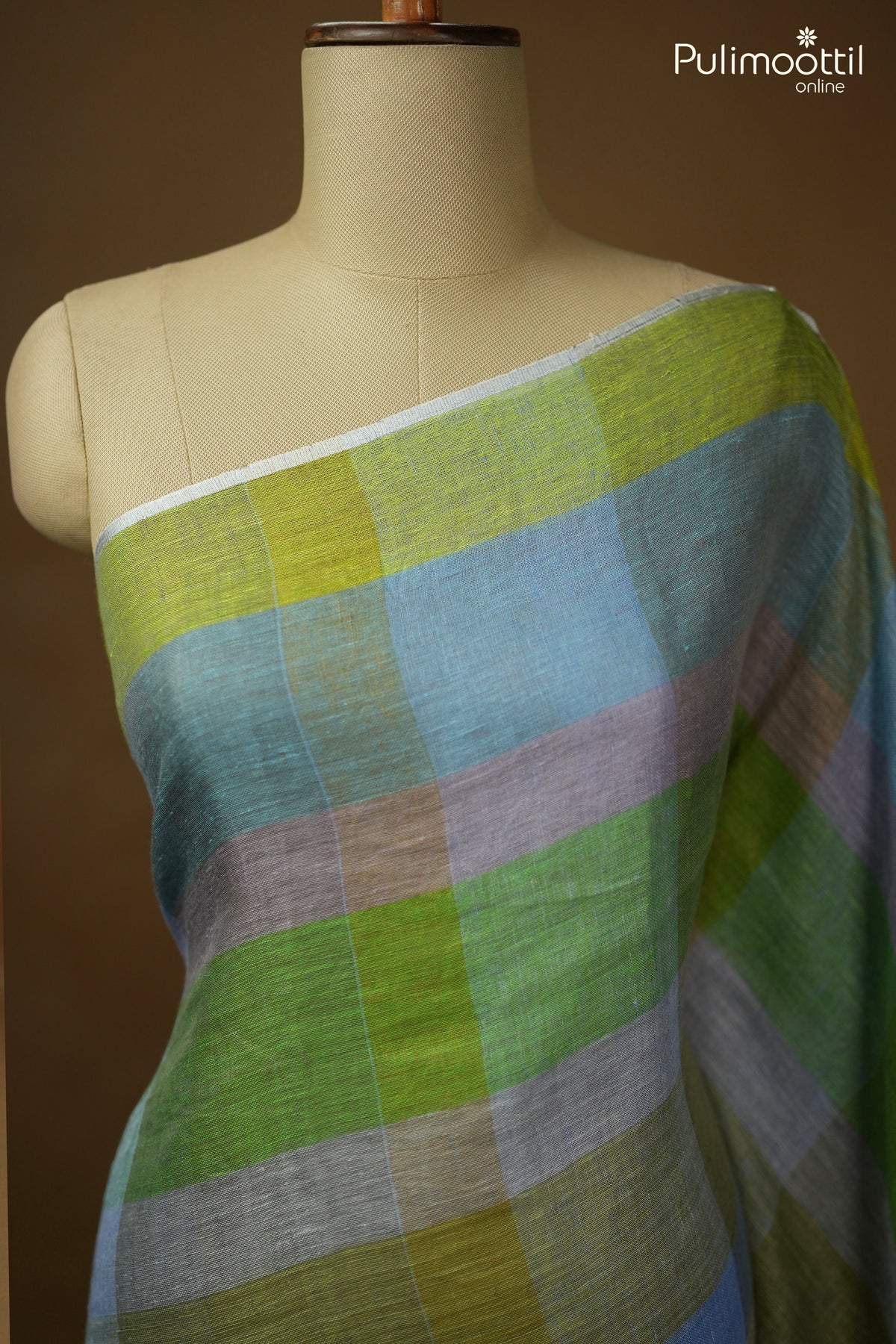 Multicolour Linen Saree