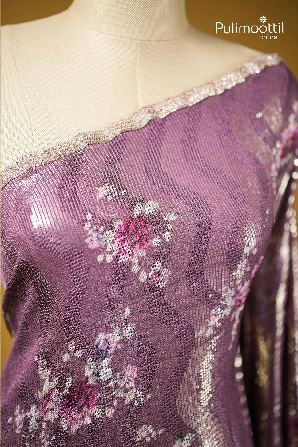 Purple Violet Colour Georgette Fancy Saree