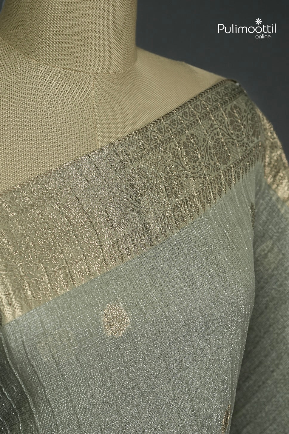 Light Pista Green Colour Semi Tissue Saree
