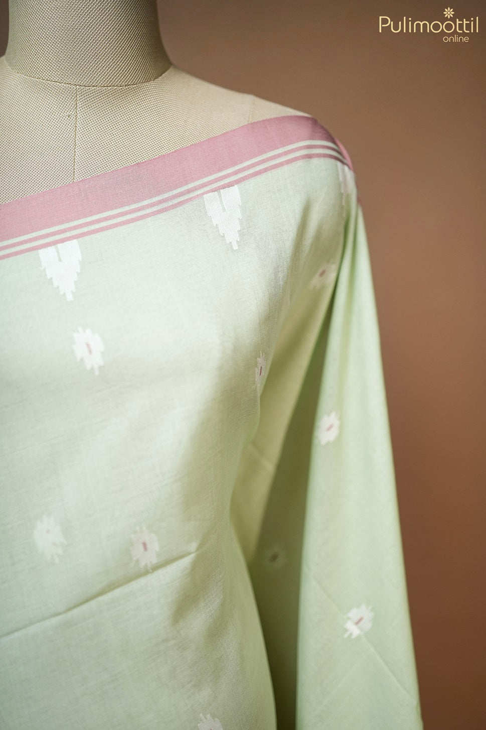 Pistah Green Colour Soft Cotton Saree
