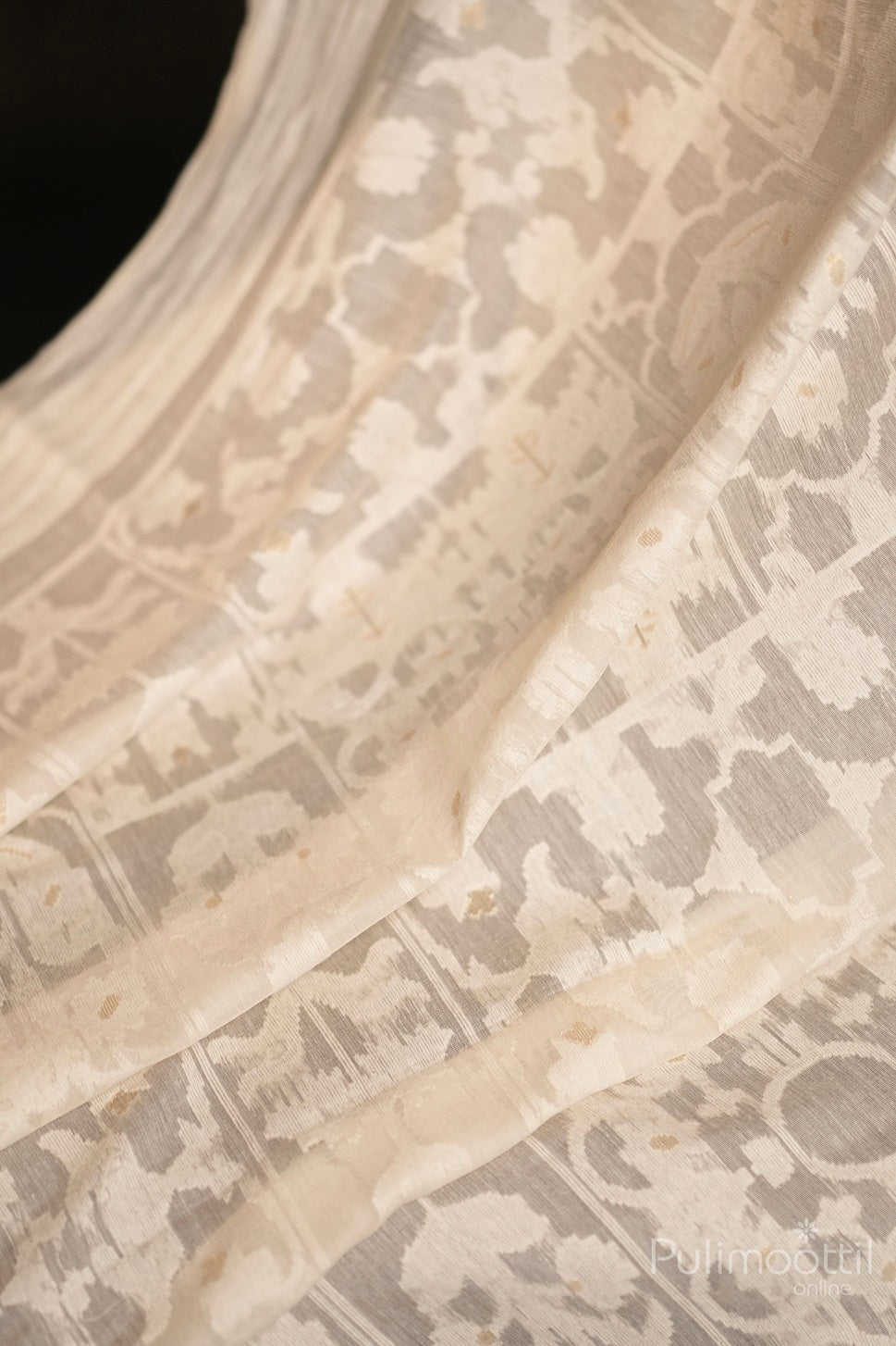 Off White Colour Chanderi Silk Saree