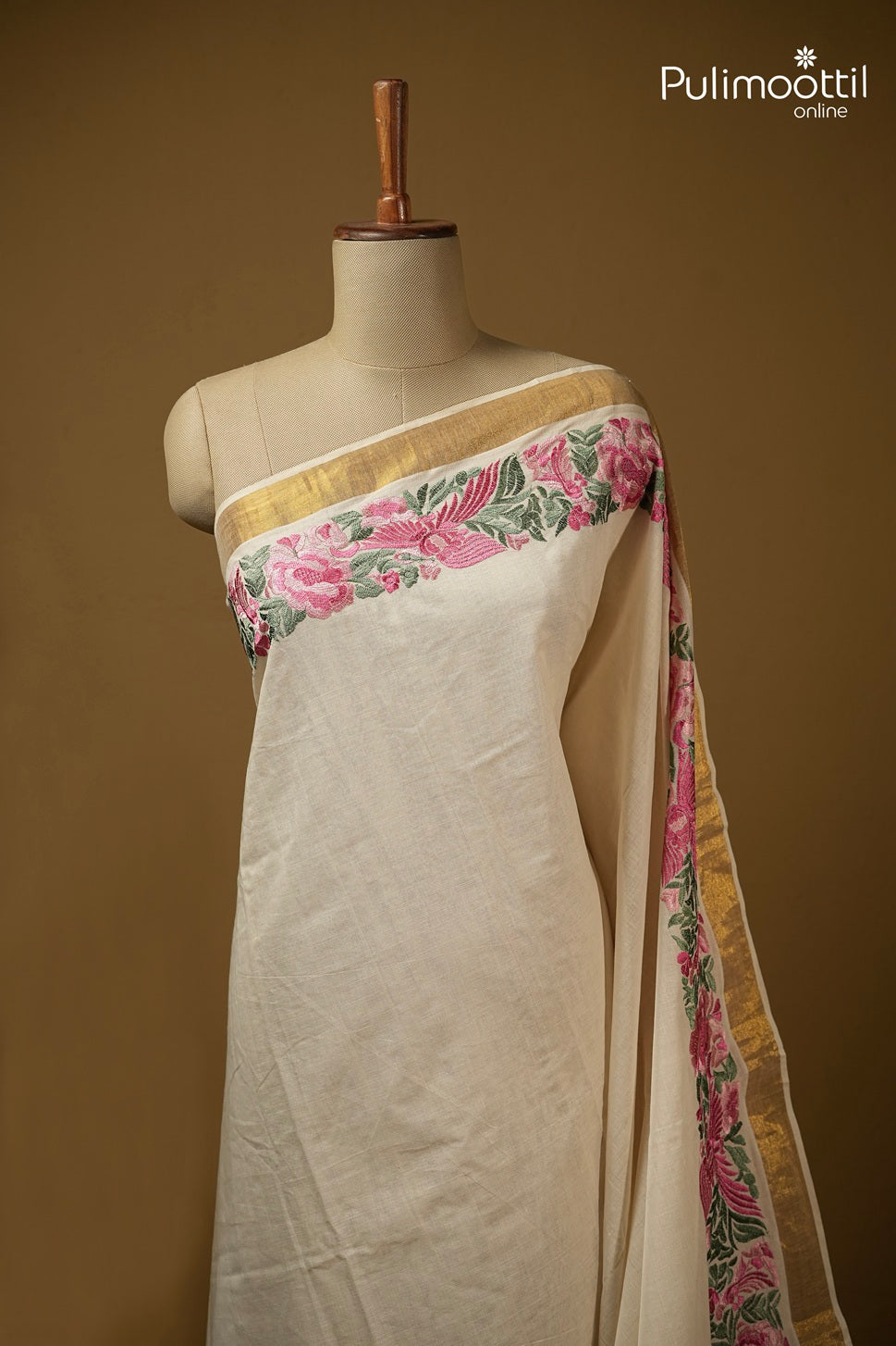 Offwhite Colour Kerala Traditional Cotton Set Saree