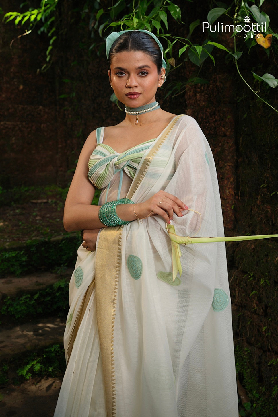 Offwhite Colour Cotta Chanderi Saree