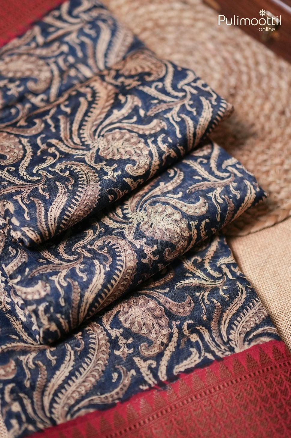 Blue color Chanderi silk saree