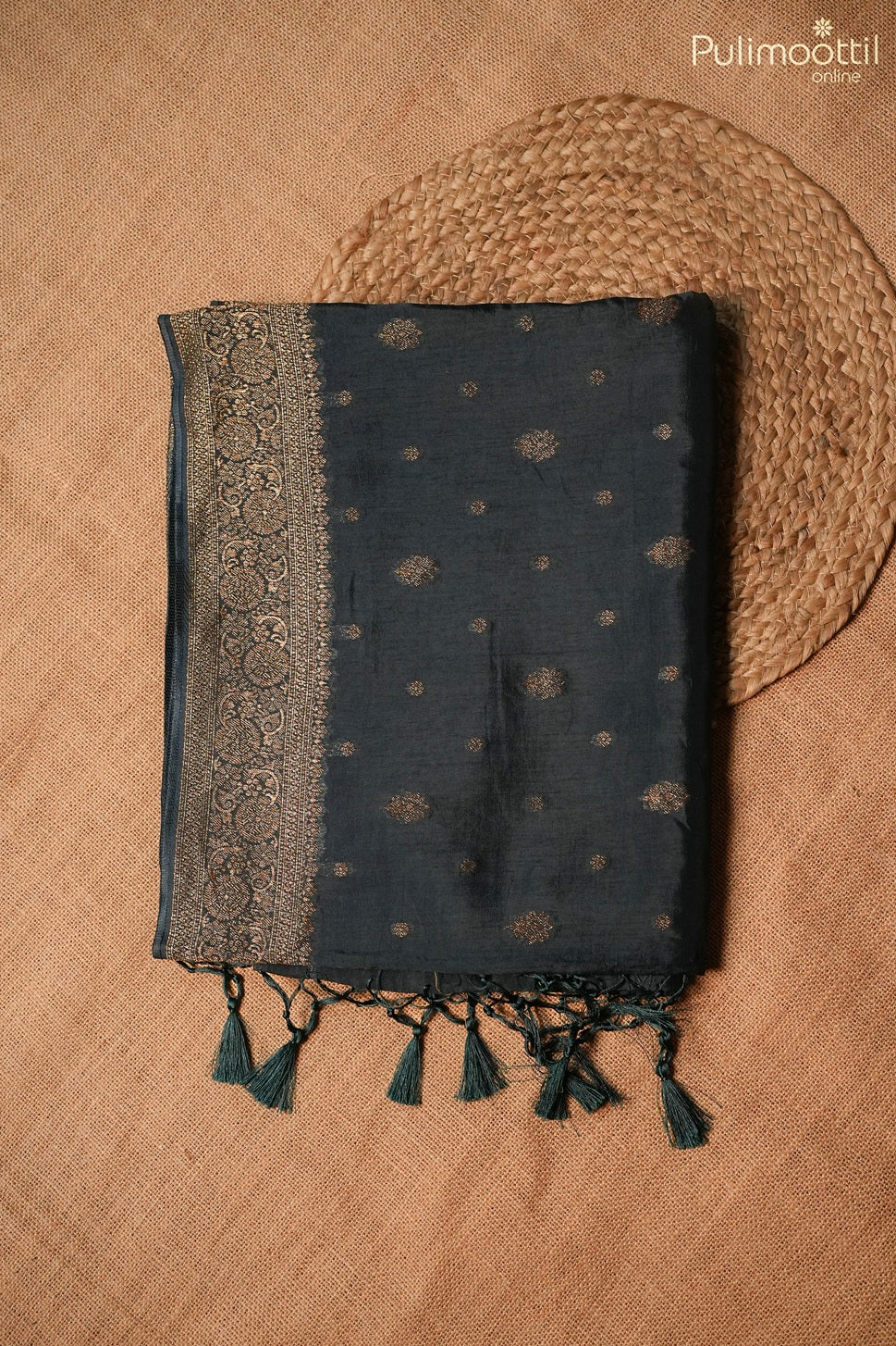 Kerosene blue color Banarasi saree