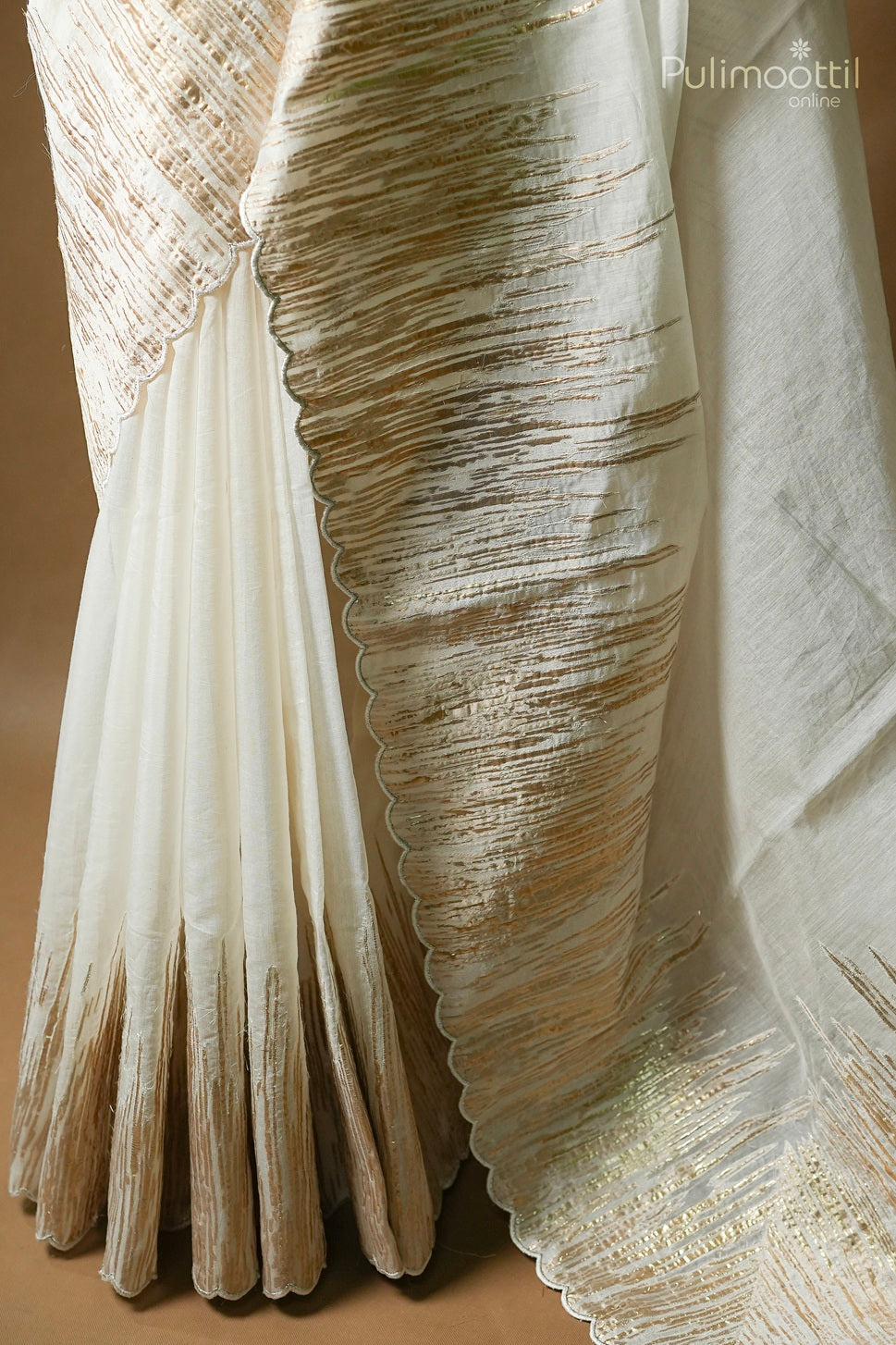 Off White Colour Chanderi Saree