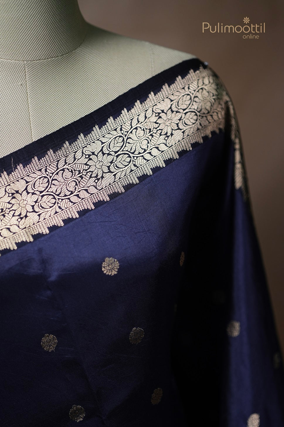 Dark Blue Colour Puna Silk Saree