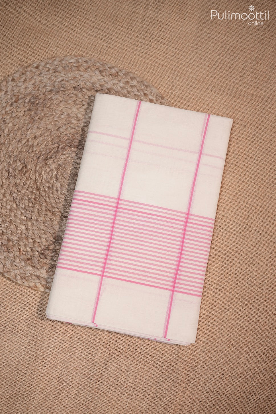 Off white colour handloom cotton saree