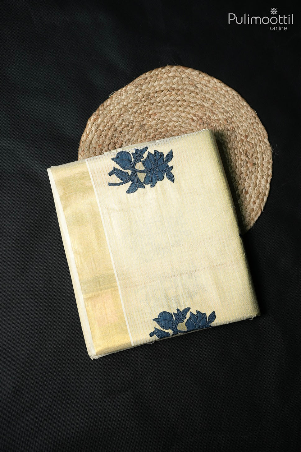 Kerala traditional golden tissue set saree