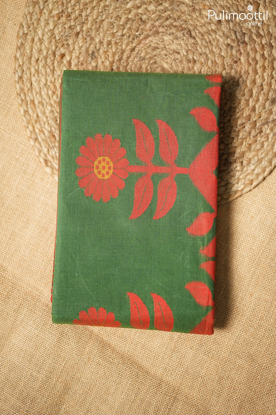 Green color Dhaka cotton saree