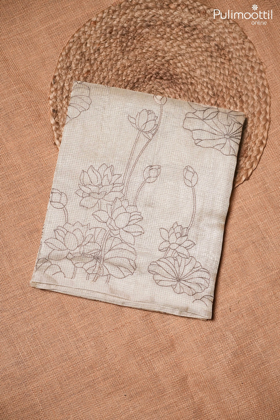 Ivory color Tussar silk saree