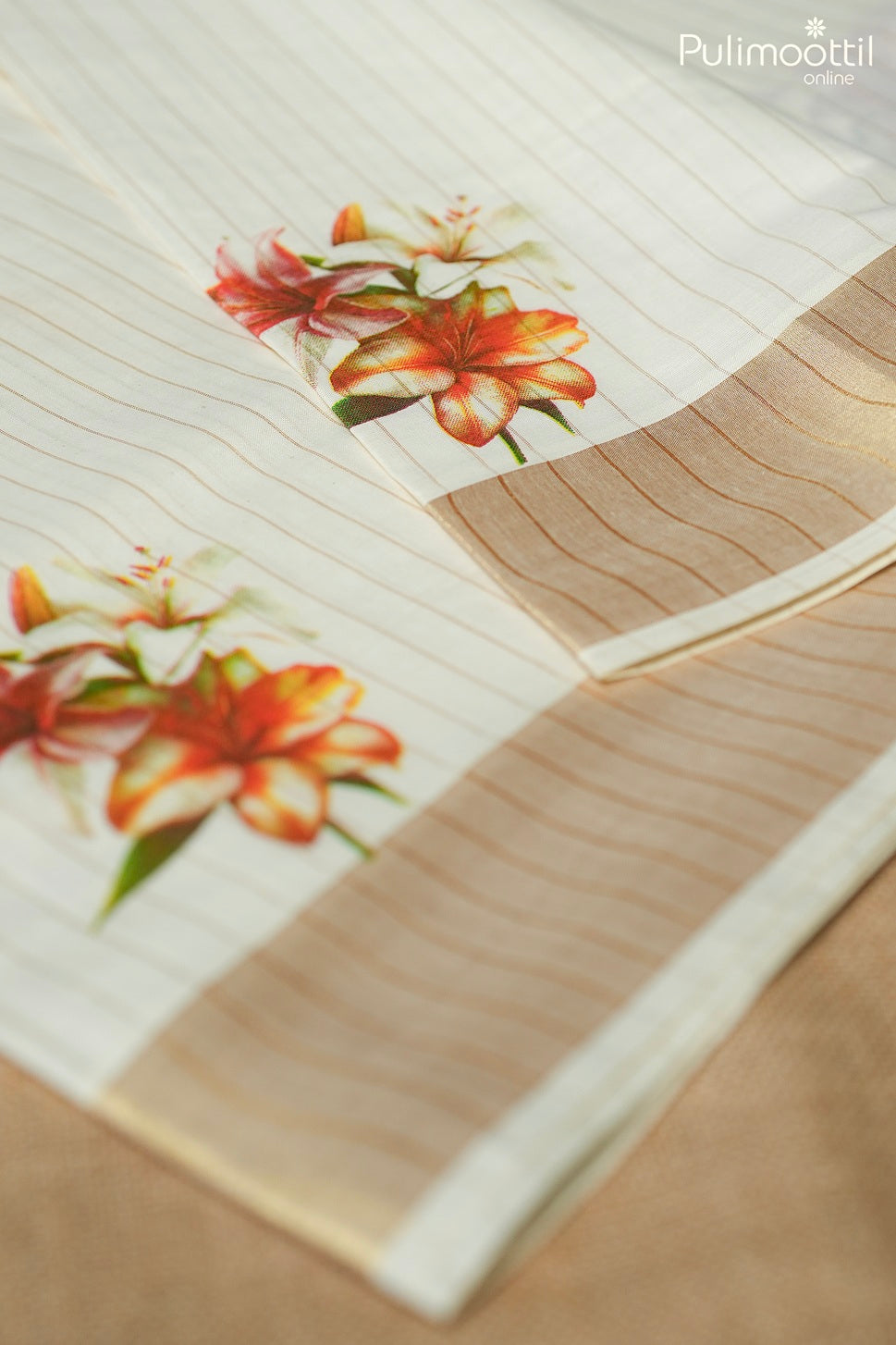 Kerala traditional floral print set saree