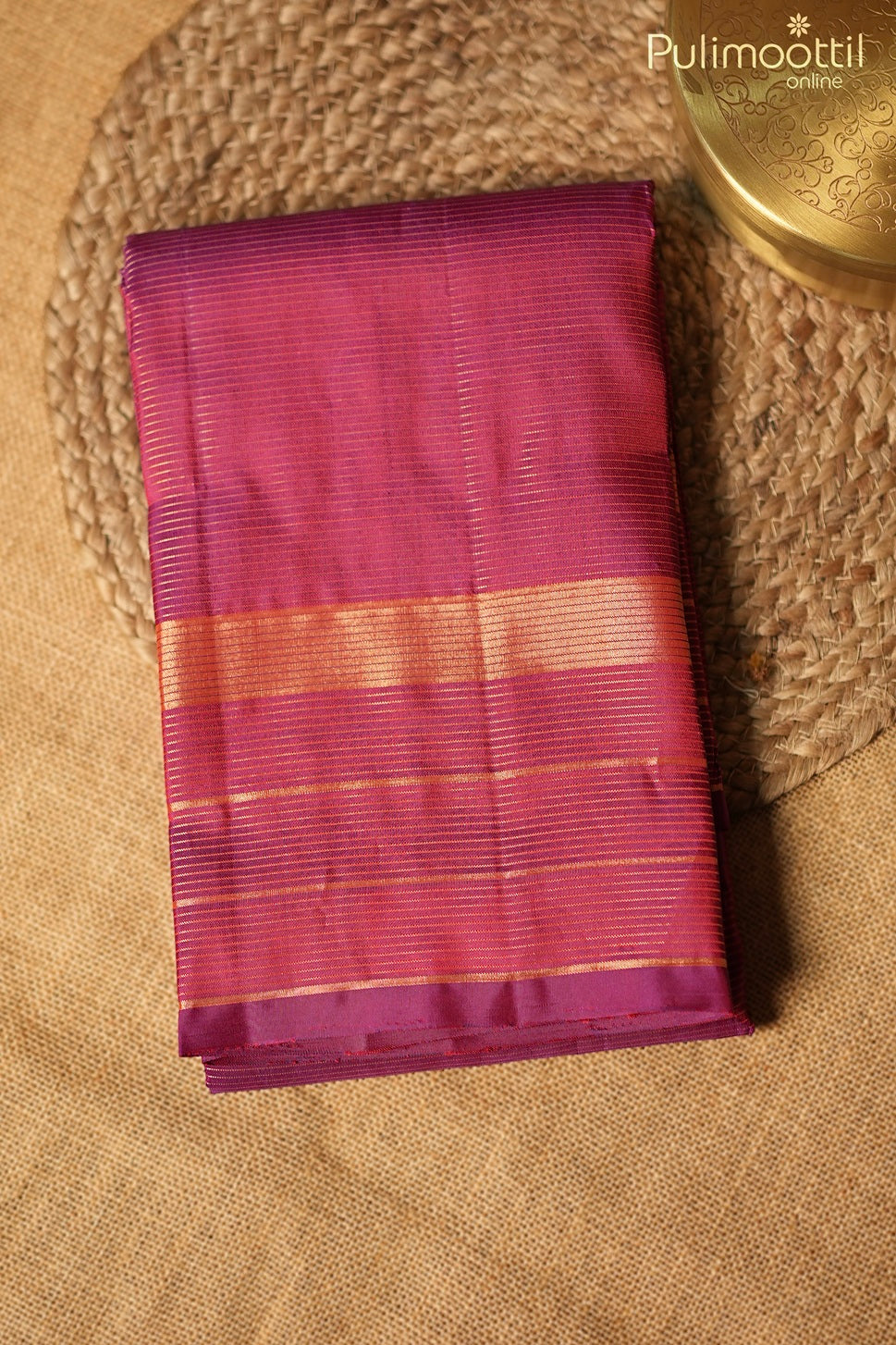 Dark pink Kanchipuram designer saree