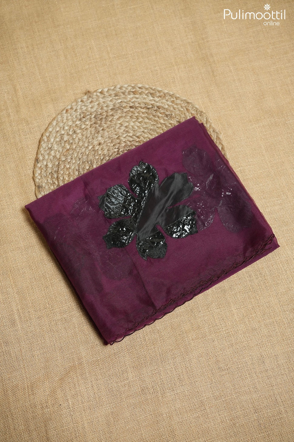Purple color organza fancy saree