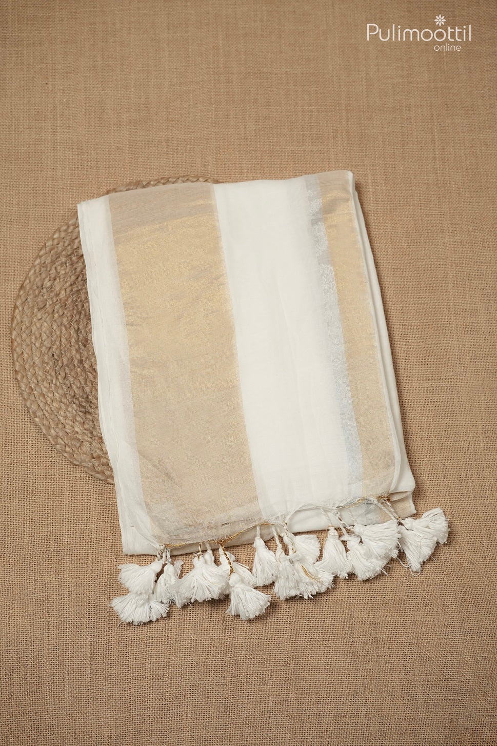 White color Mul Cotton saree