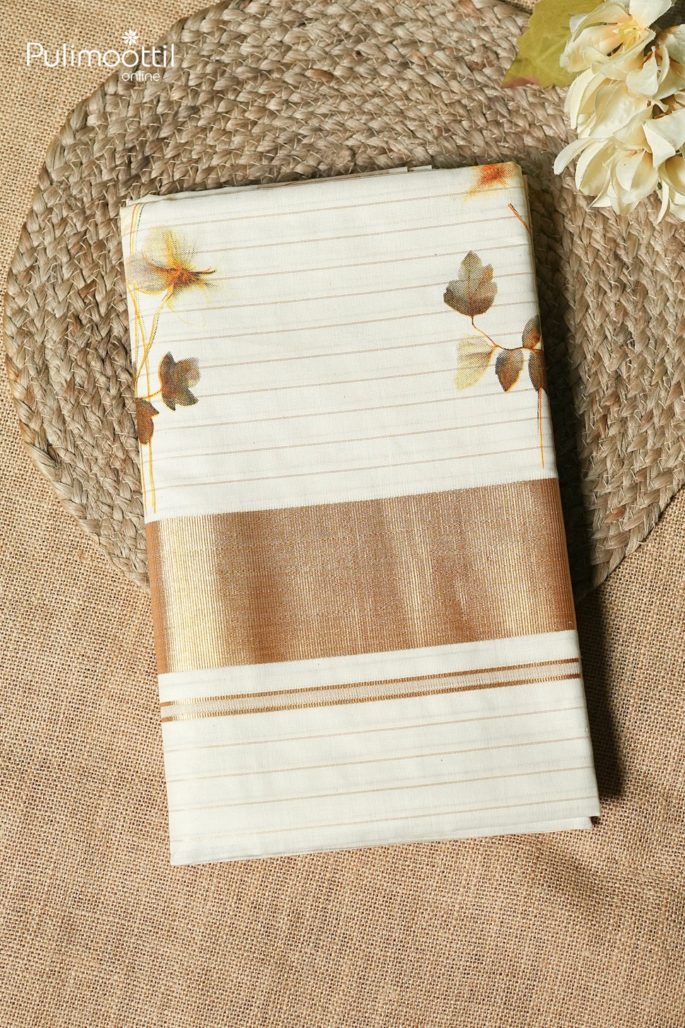 Kerala traditional floral print set saree