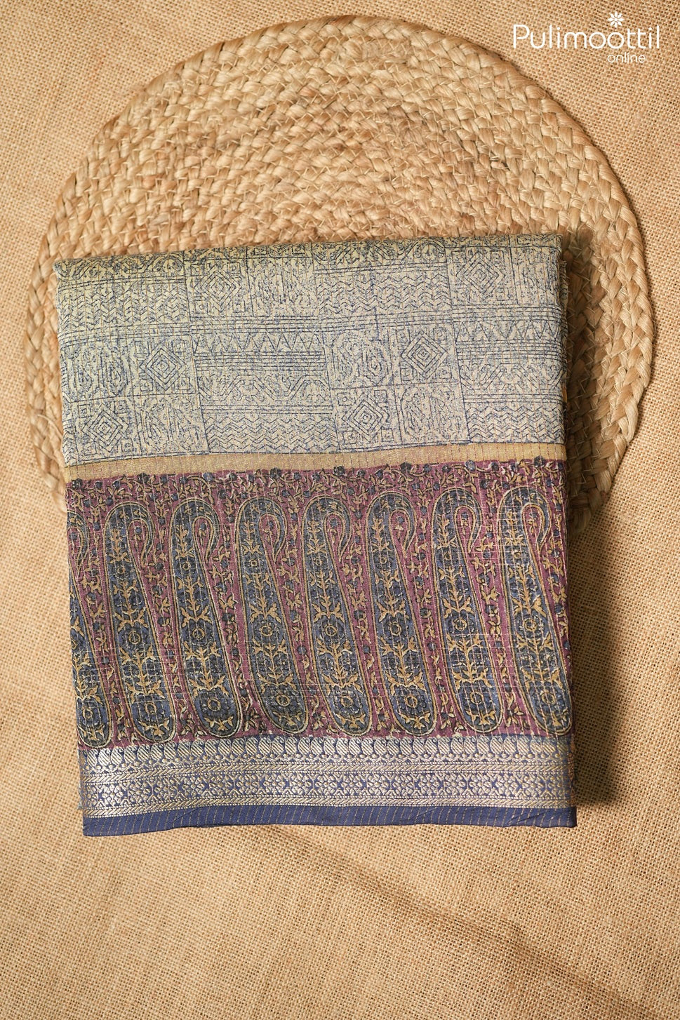 Cream color Chanderi saree