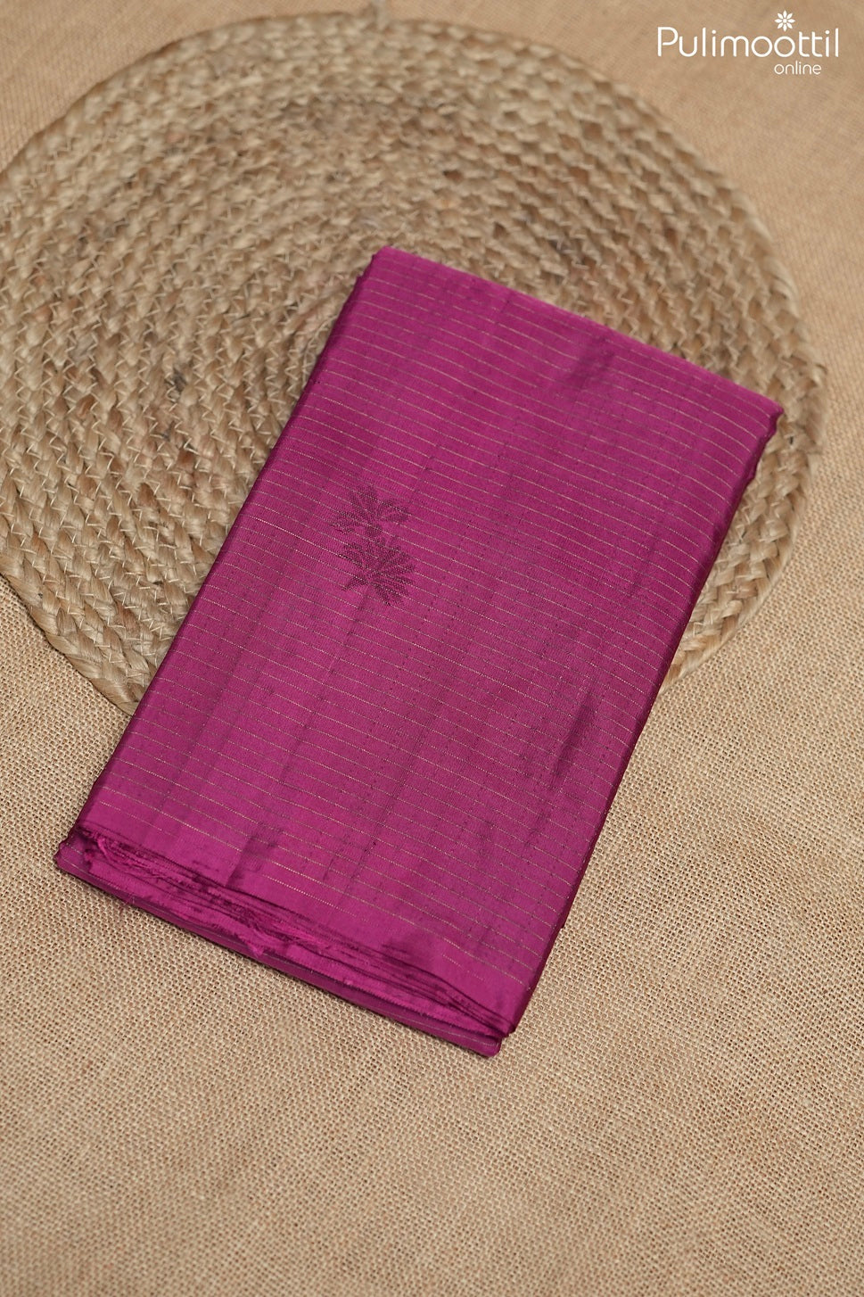 Dark pink color Kanchipuram soft silk saree