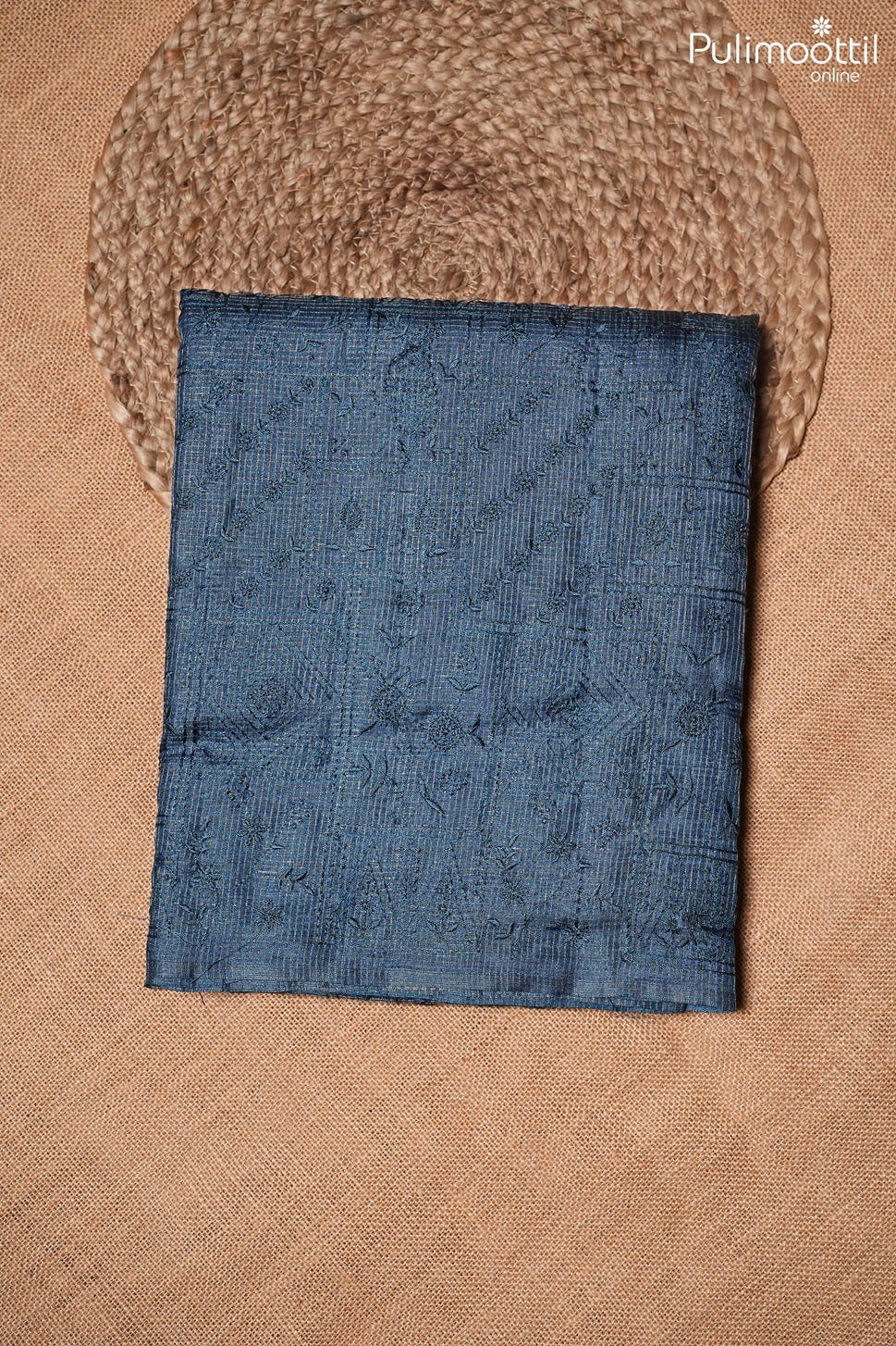 German silver color Tussar silk saree
