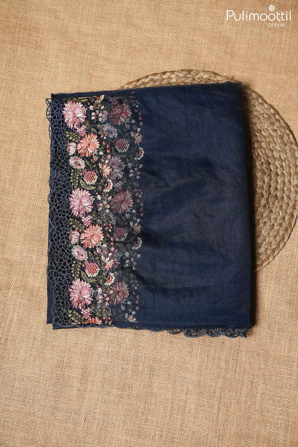 Dark blue color fancy saree