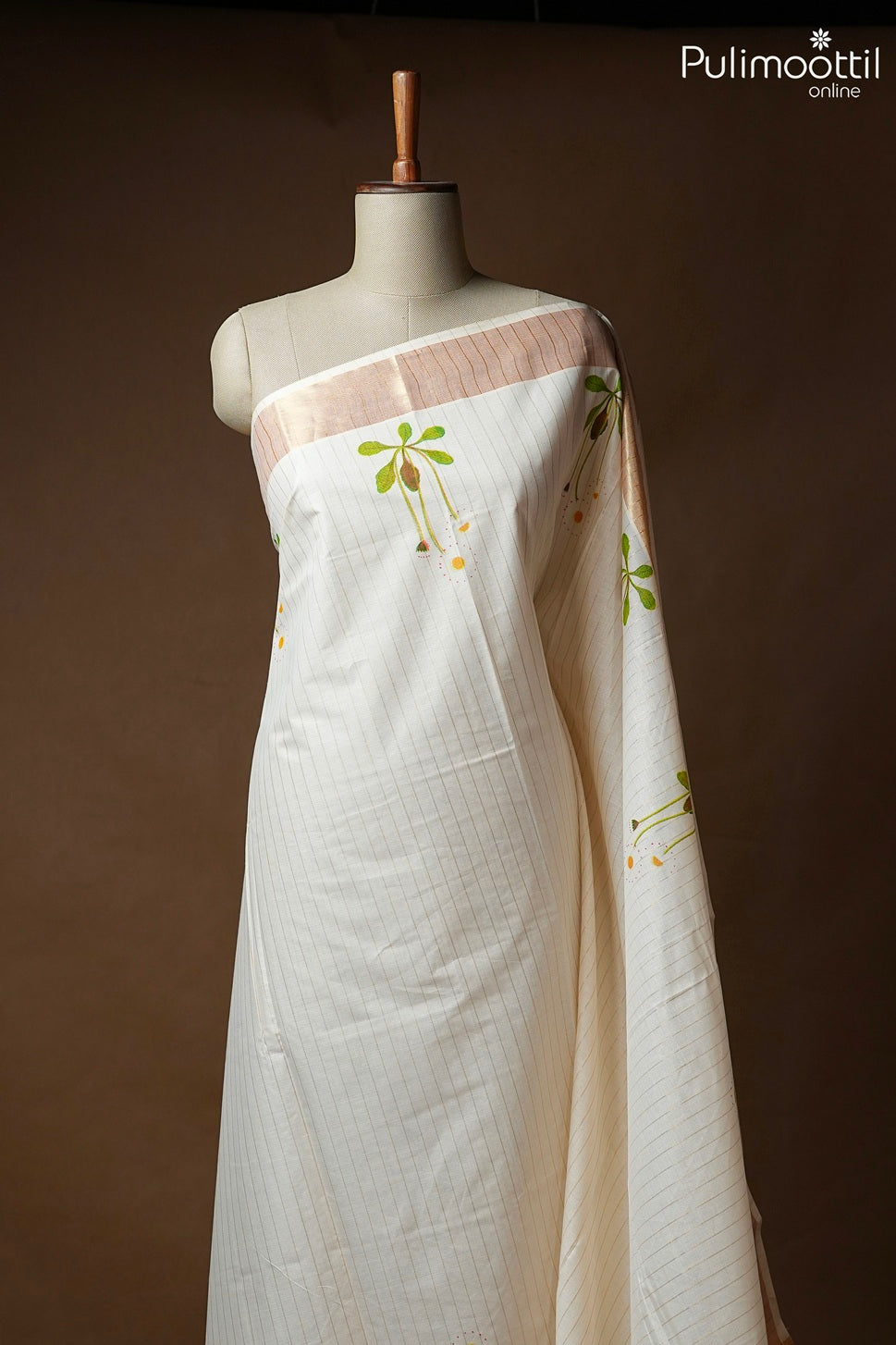Off White Kerala Traditional Cotton Set Saree