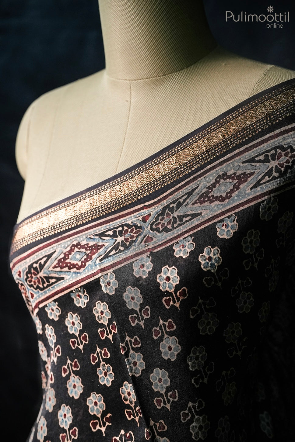 Dark coffee color Chanderi silk saree