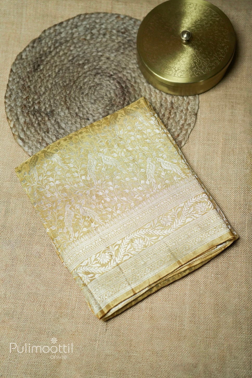 Golden Yellow Colour Banarasi Saree