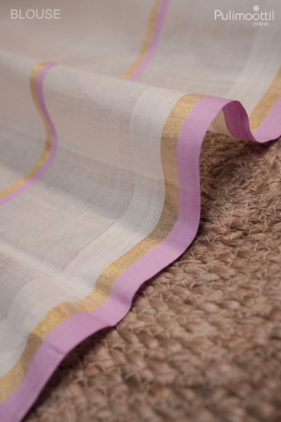 Off white color handloom cotton saree