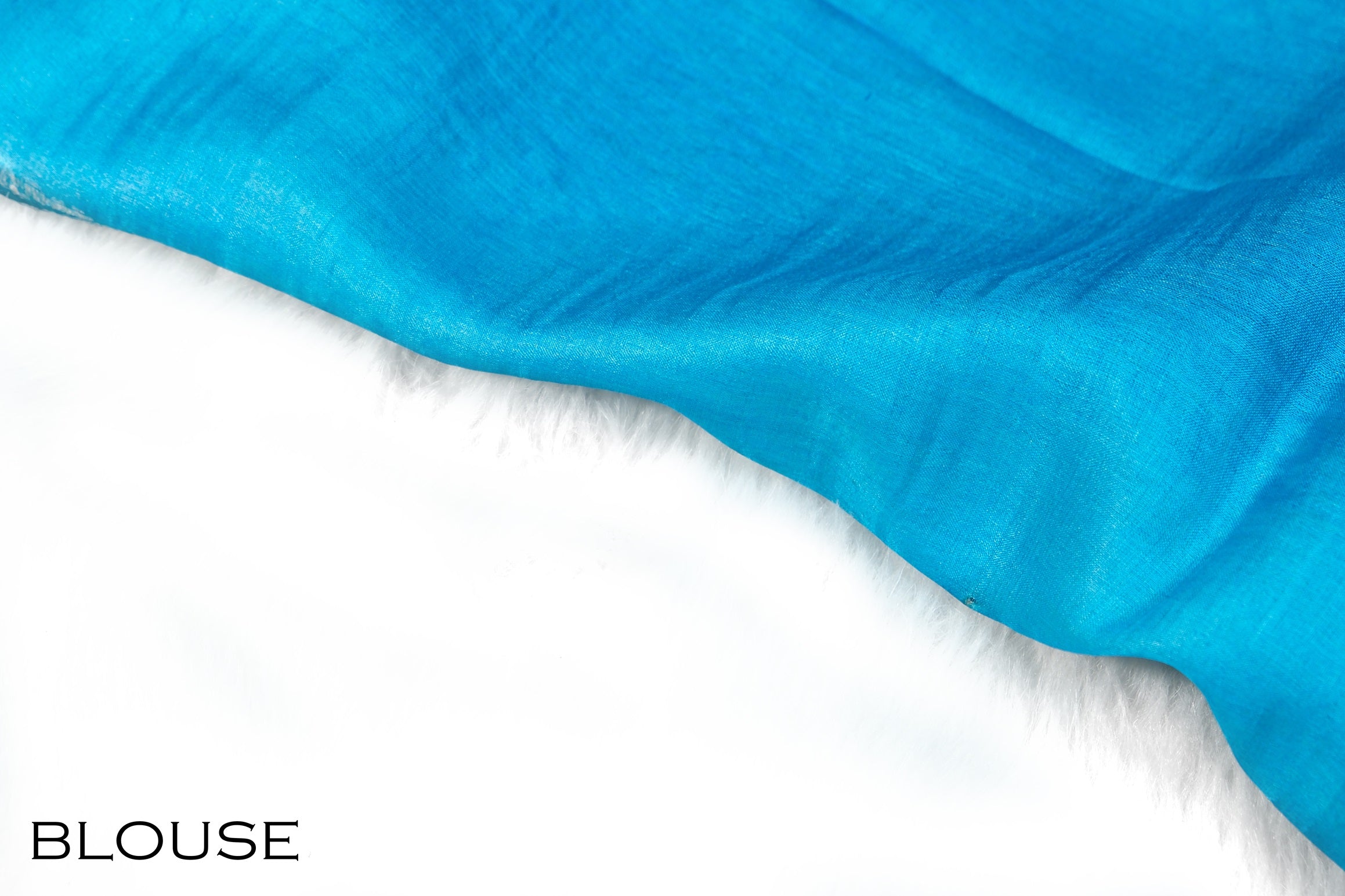Sky blue color pure Tusser silk saree.