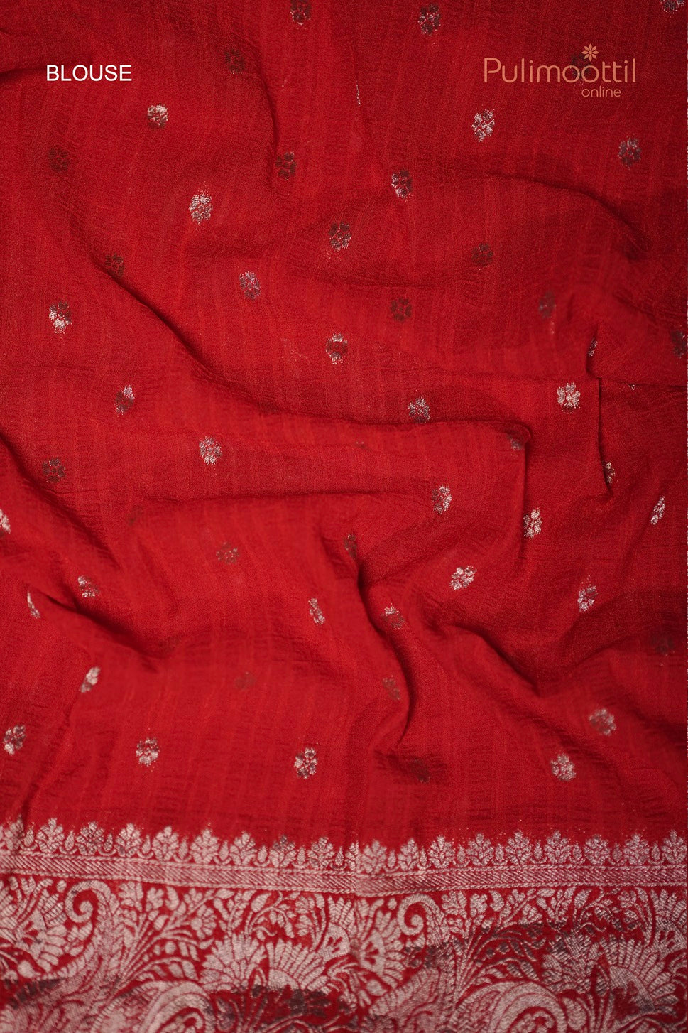 Red Colour Banarasi Rose Gold Work Saree