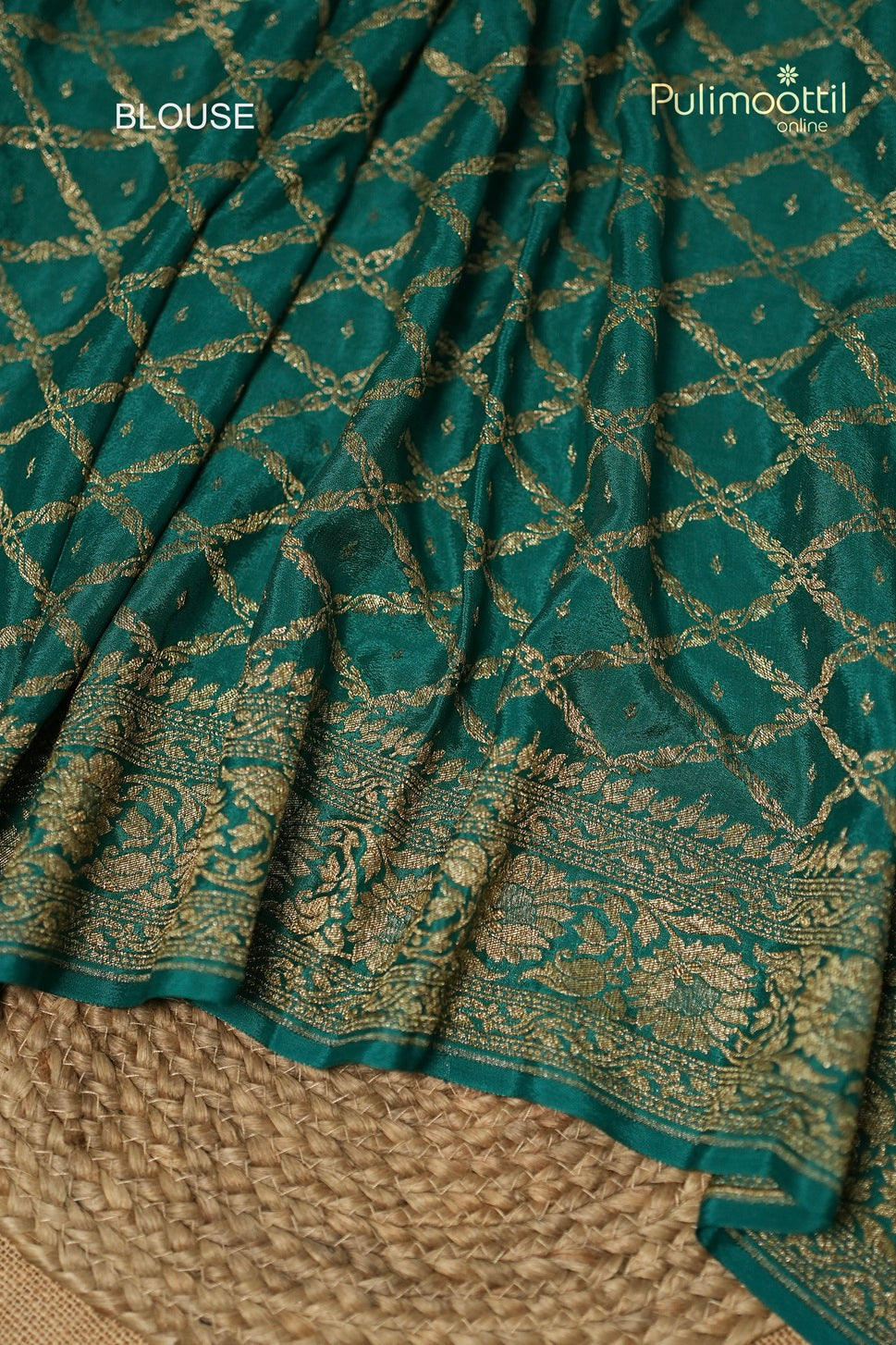 Peacock Green Colour Banarasi Saree