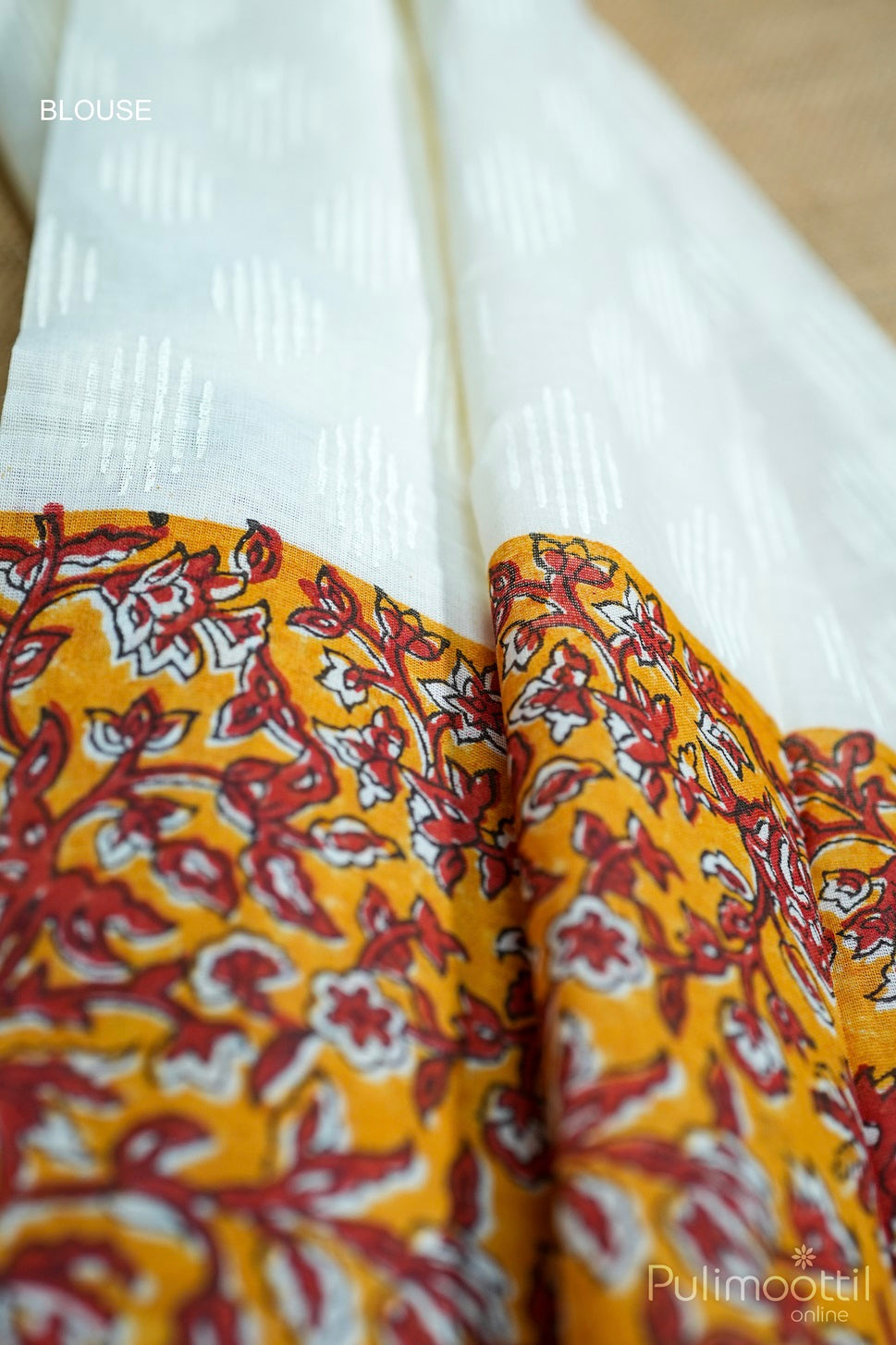 Kerala Traditional Cream Colour Saree