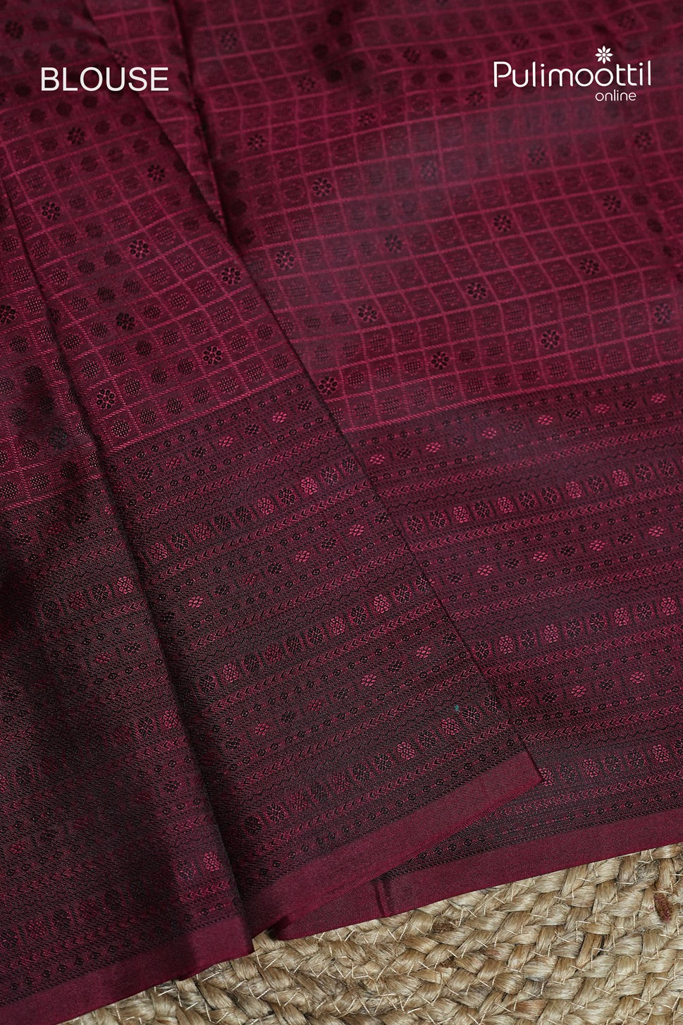 Wine Colour Kanchipuram Self-Design Saree
