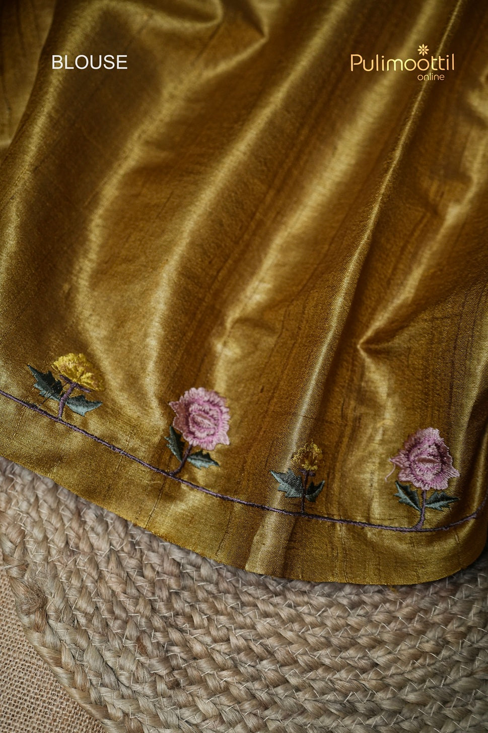 Golden Yellow Colour Jute Silk Saree