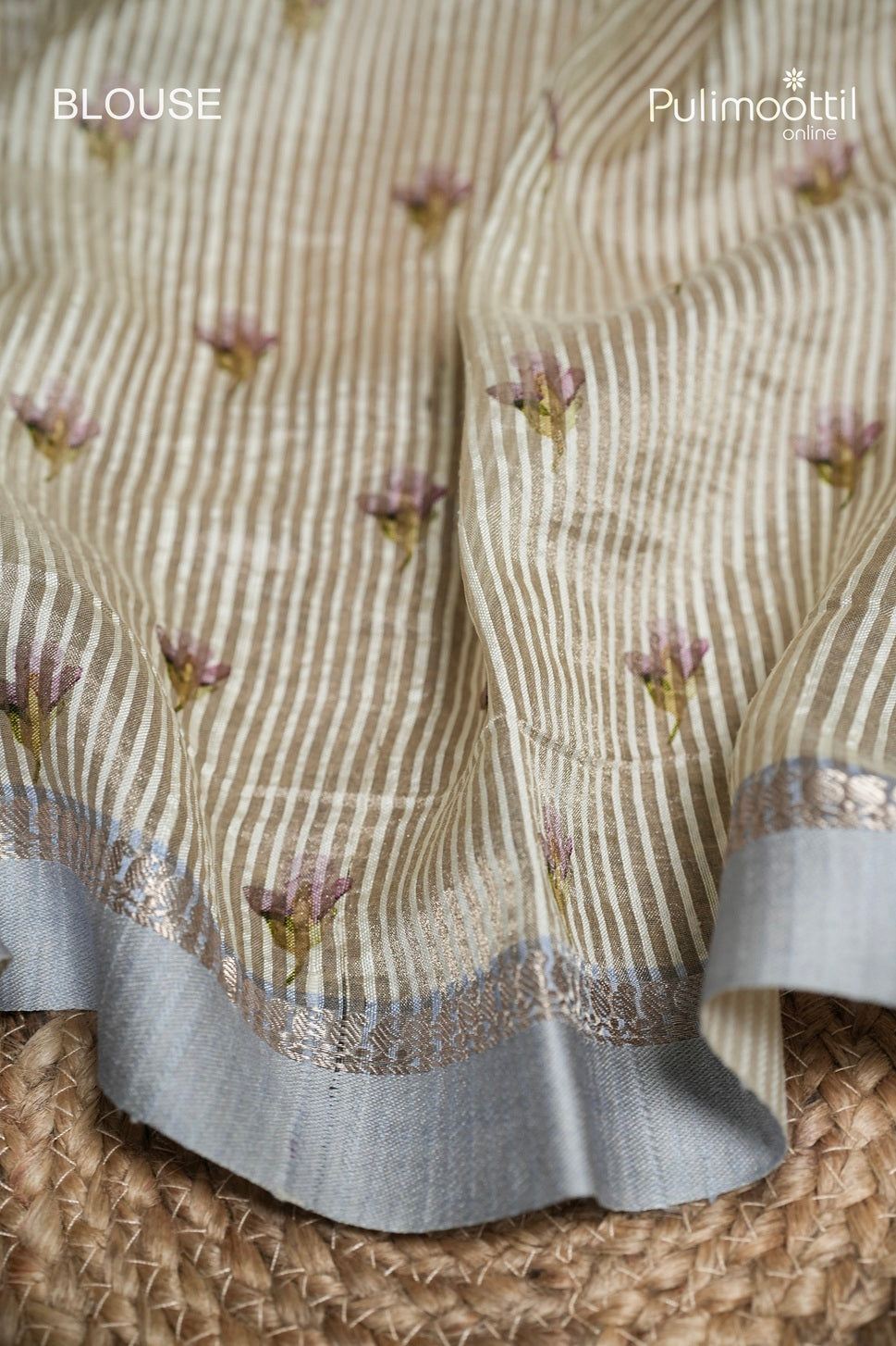 Ivory Colour Tissue Organza Fancy Saree