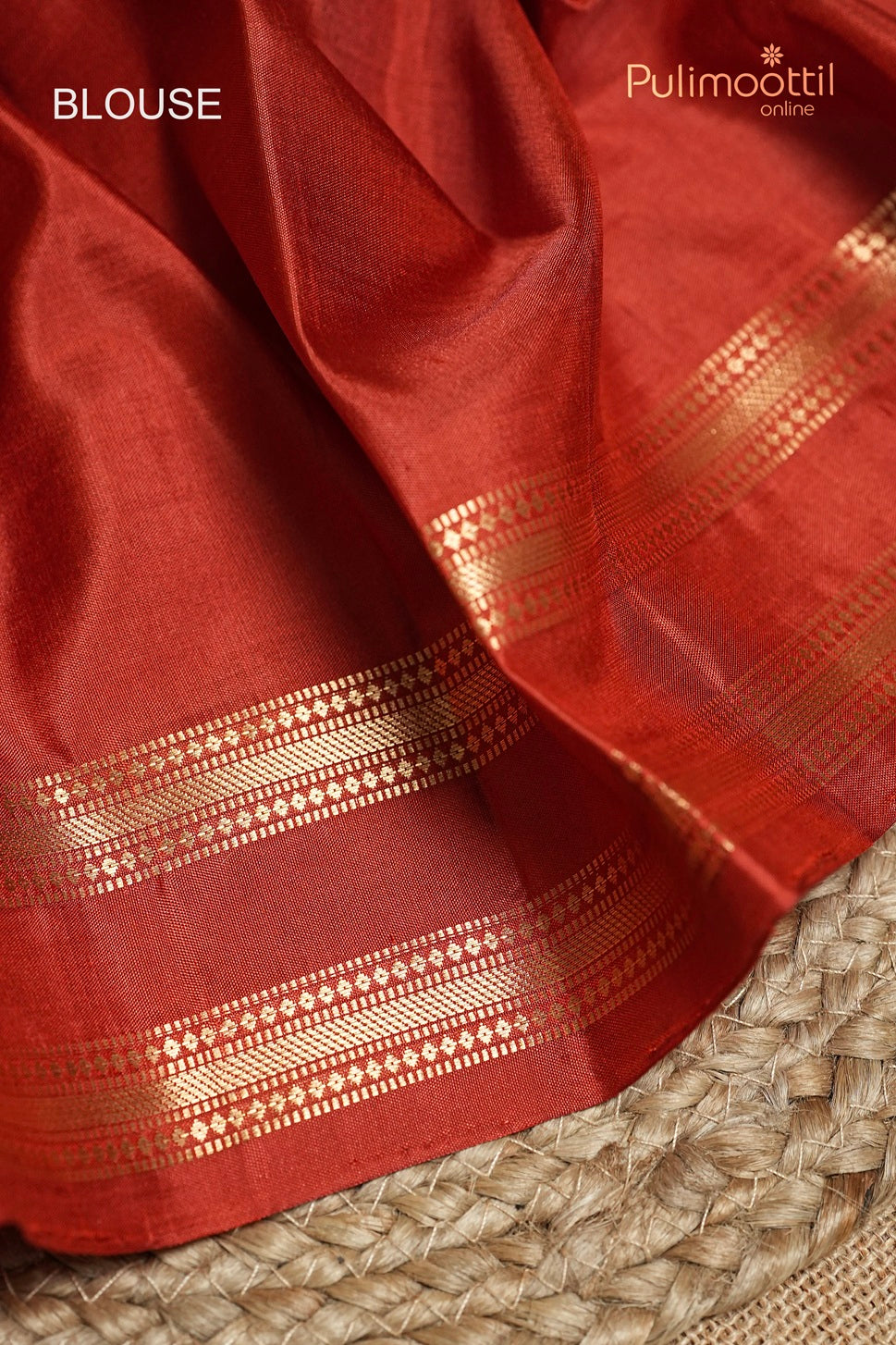 Brick Red Colour Kanchipuram Designer Saree