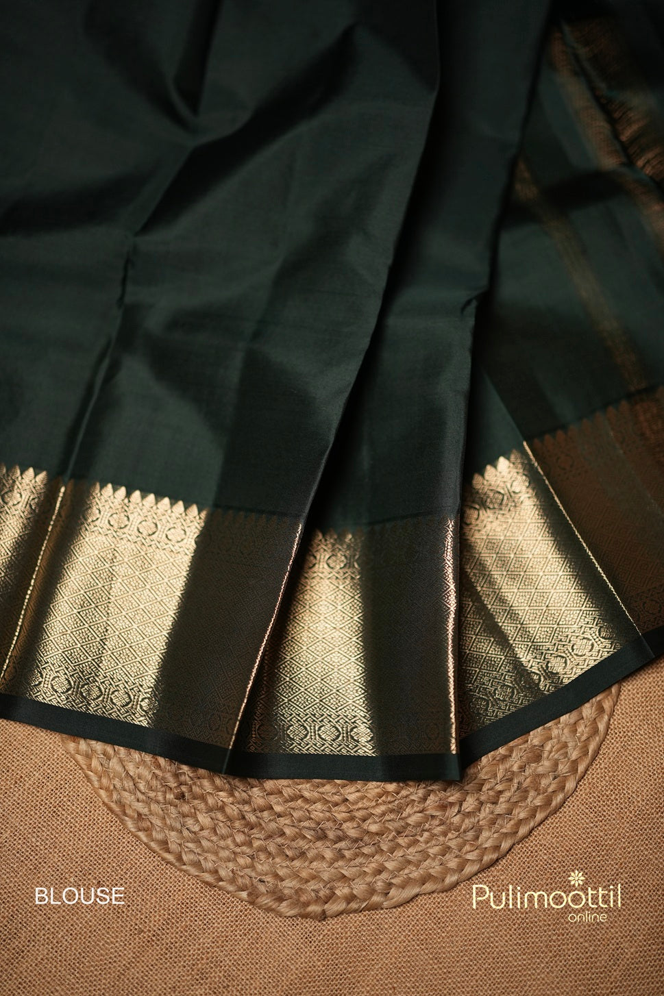 Bottle Green Colour Kanchipuram Brocade Wedding Saree