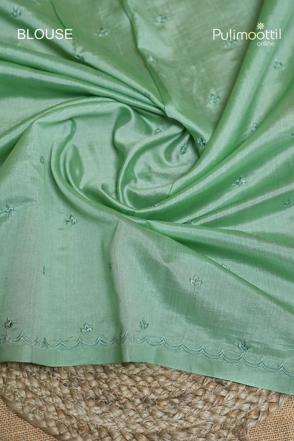 Pista Green Colour Rose Gold Tissue Organza Saree